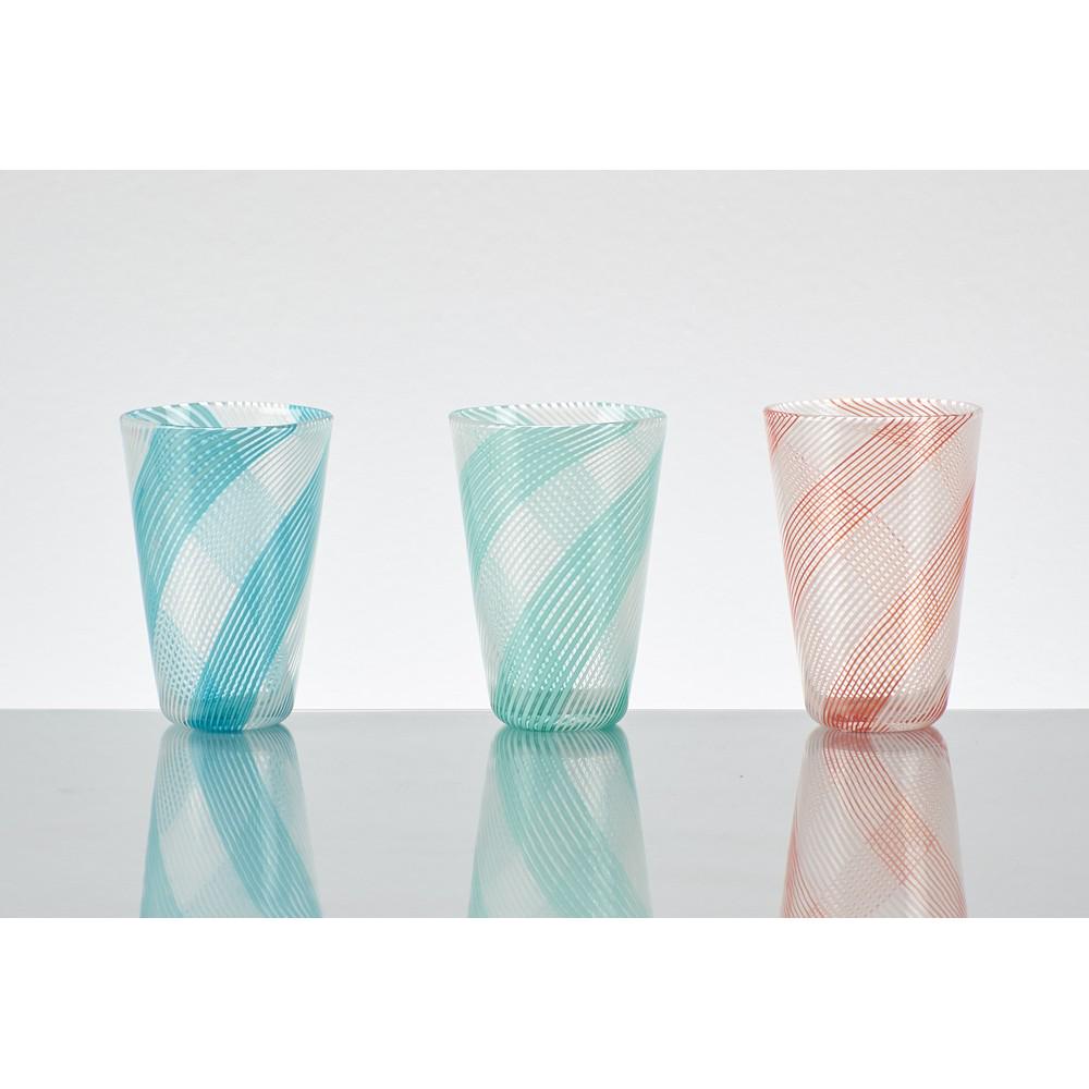 VENINI (Attr.le) Tre bicchieri in vetro reticello (1 of 1)