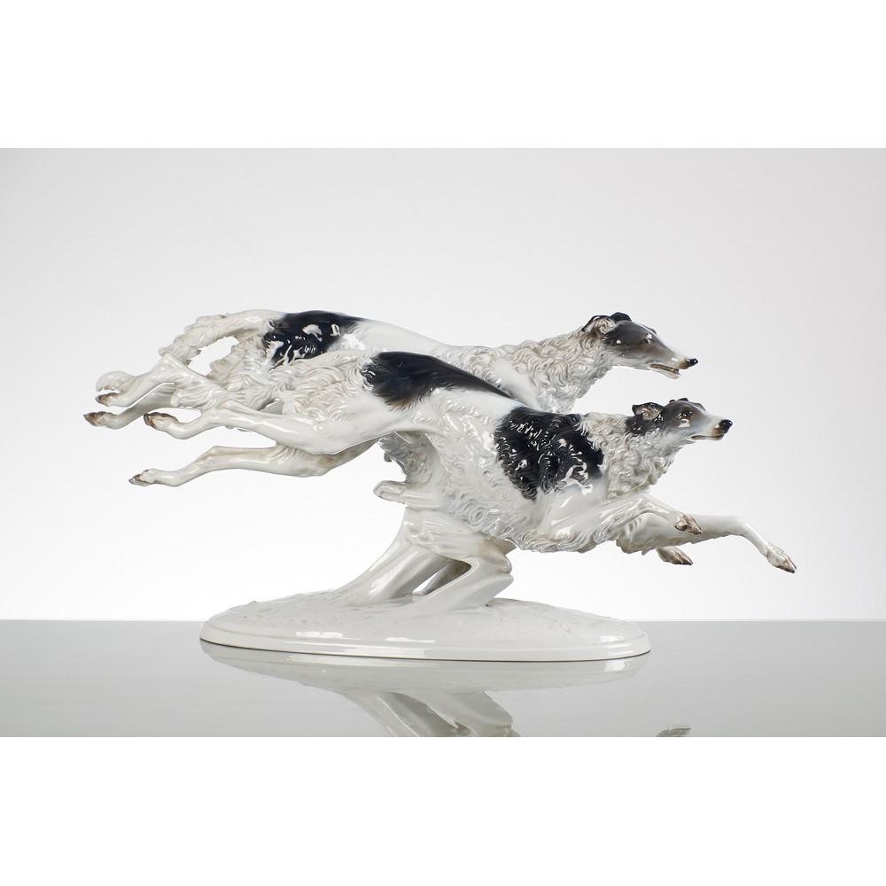 MAX FRITZ Gruppo di Levrieri Borzoi in ceramica (1 of 1)