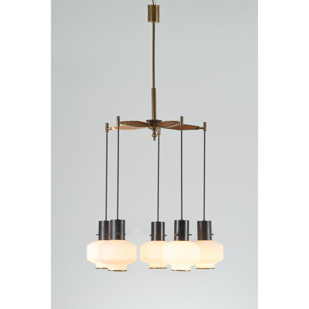 STILNOVO (Attr.le), Lampada a sospensione a cinque luci (1 of 1)