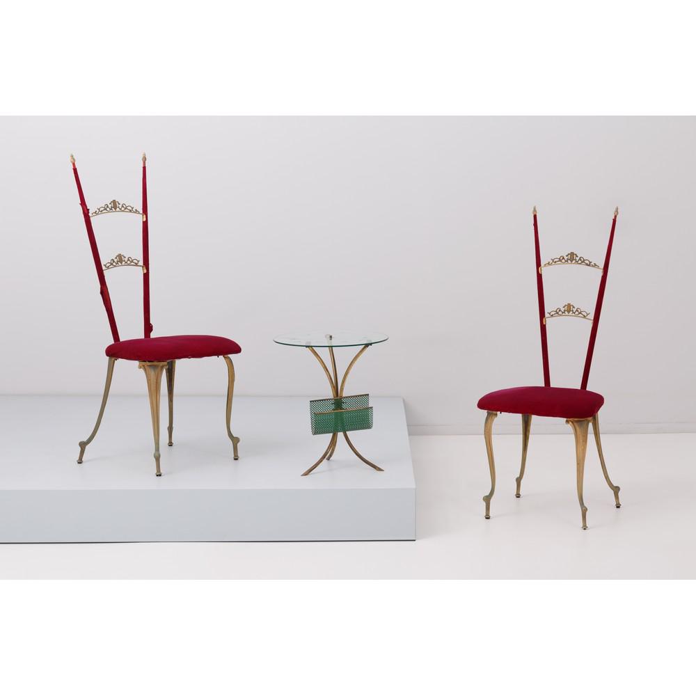 PRODUZIONE ITALIANA 1940 ca., Coppia di sedie e tavolo basso (1 of 1)