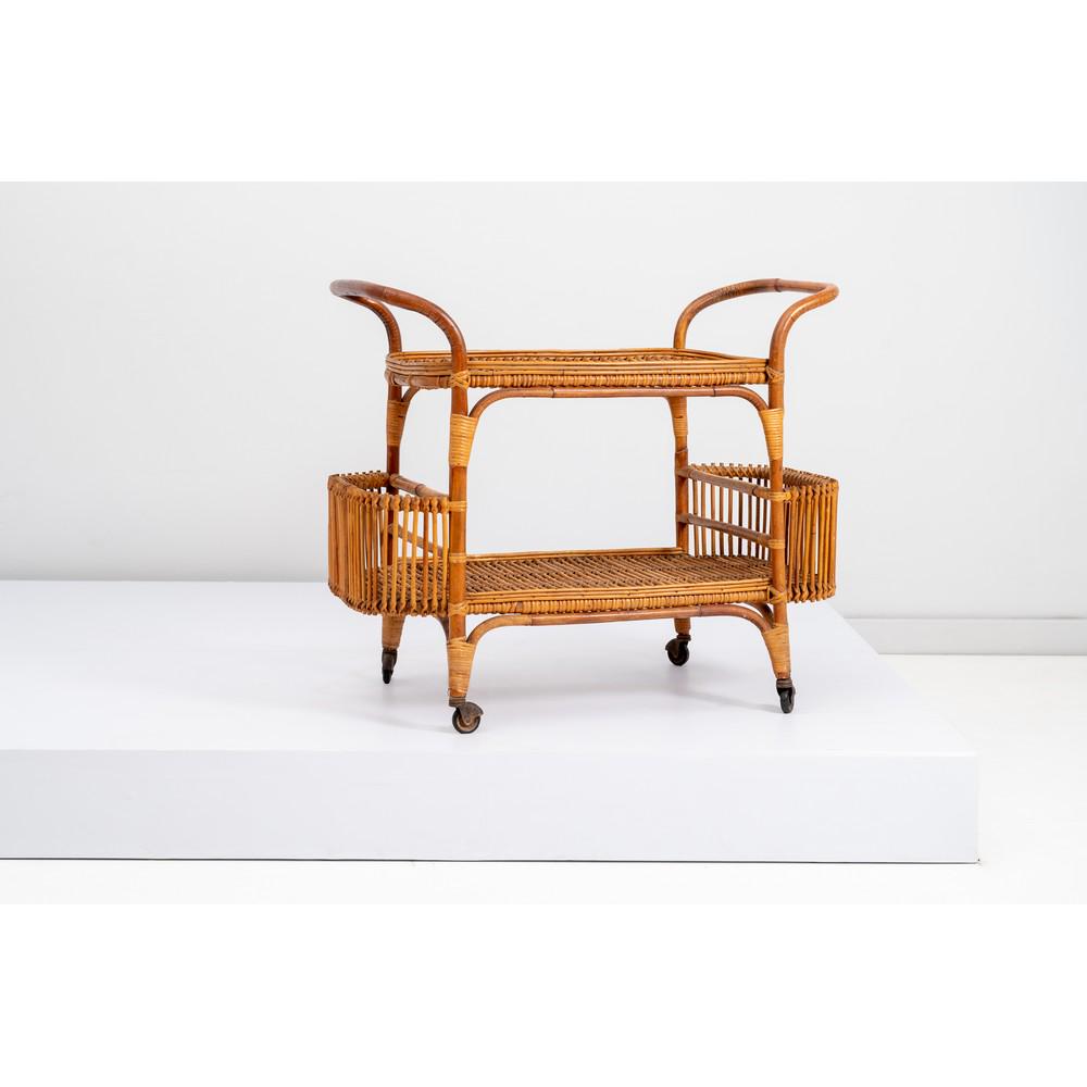 PRODUZIONE ITALIANA 1970 ca. Carrello in bambù (1 of 1)