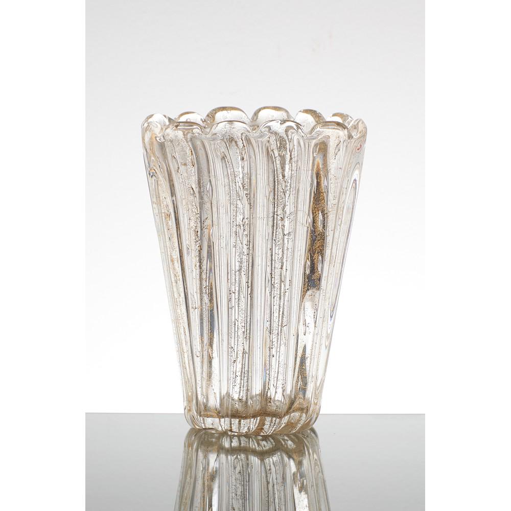 MAESTRO MURANESE Vaso in vetro bullicante trasparente (1 of 1)