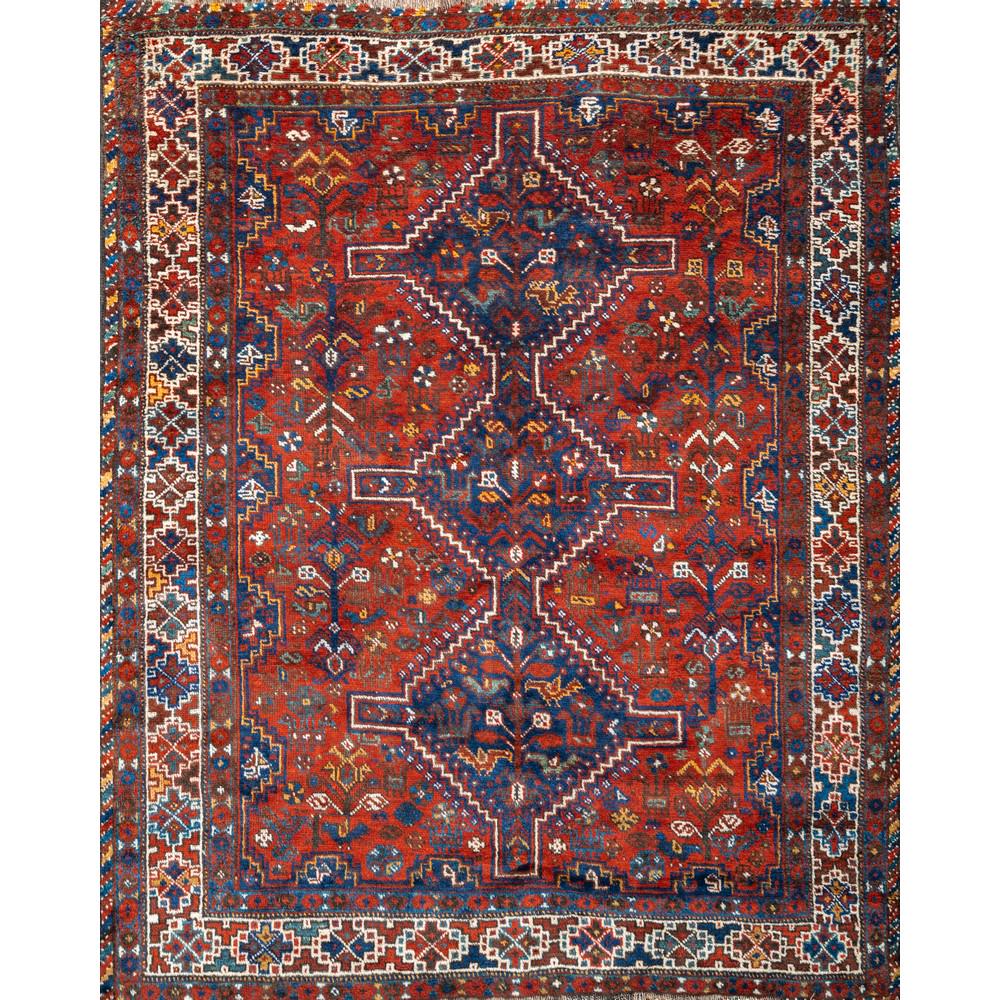 TAPPETO SHIRAZ trama ed ordito e vello in lana.: TAPPETO SHIRAZtrama ed ordito e vello in lana. Persia XX secolo. cm 204 x 164.