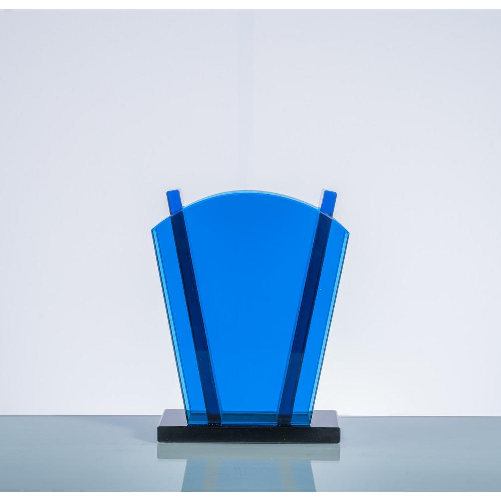 ETTORE SOTTSASS, Vaso in cristallo blu, (1 of 2)
