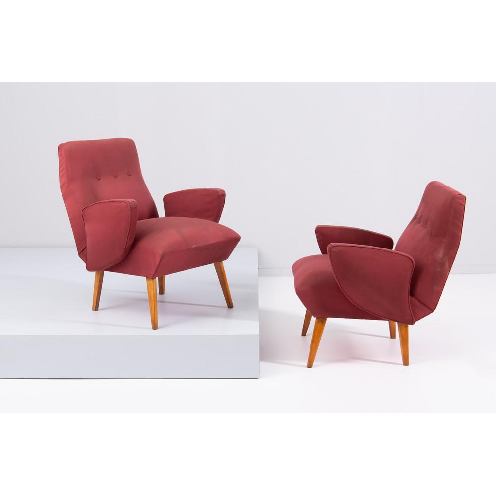 NINO ZONCADA, Coppia di poltrone con struttura in legno (1 of 1)