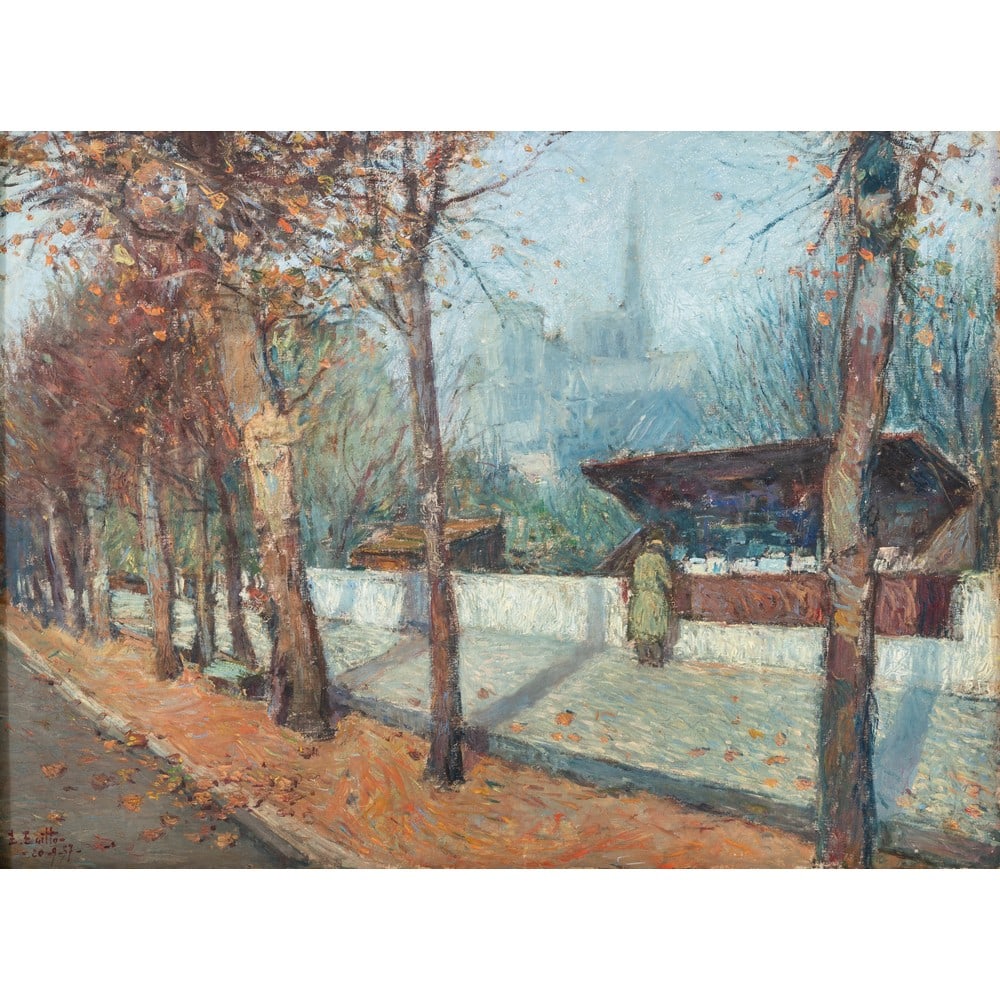 ELIGIO EGITTO, La bancarella dei libri, Olio su tela (1 of 3)