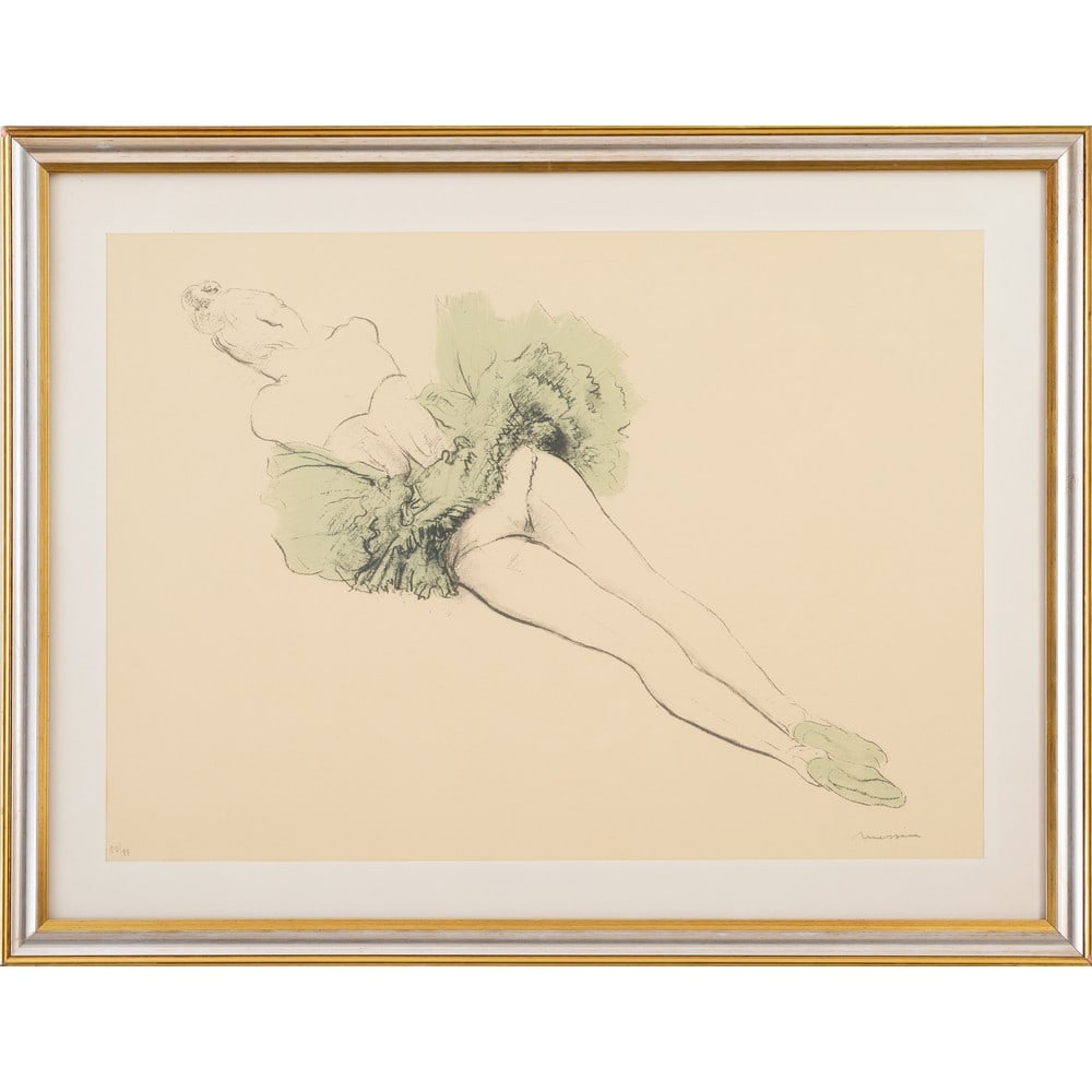 FRANCESCO MESSINA, Ballerina, Litografia a colori: FRANCESCO MESSINA (Linguaglossa 1900 - Milano 1995) Ballerina Litografia a colori, es. 55/99 Firma in basso a destra. cm 48,5 x 67.