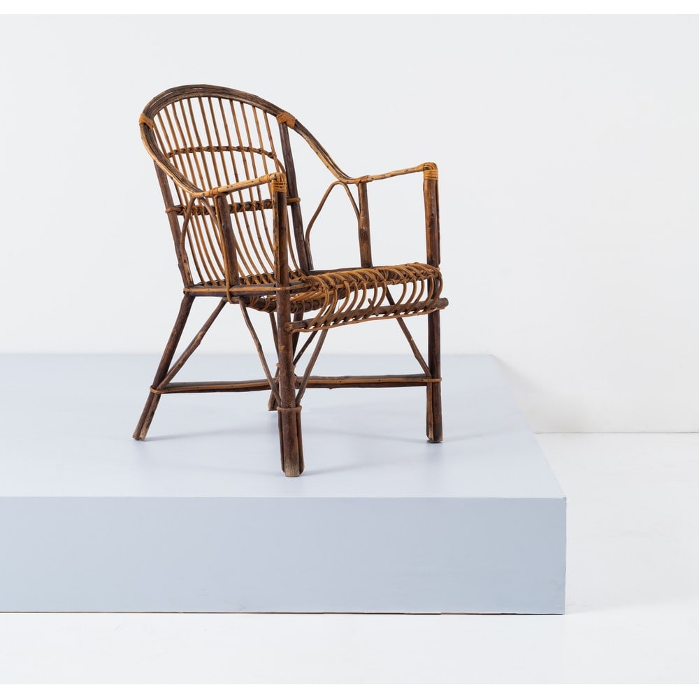 PRODUZIONE ITALIANA 1970 ca., Poltrona in canna di bamboo (1 of 1)