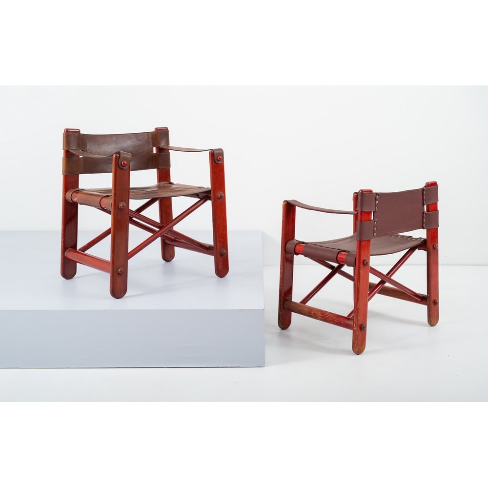 UMBERTO BRANDIGI, Coppia di poltrone pieghevoli “Bardella” (1 of 1)