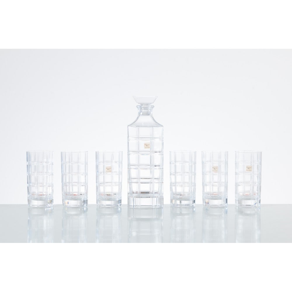 CHRISTIAN DIOR, Sei bicchieri da long drink ed una bottiglia (1 of 1)