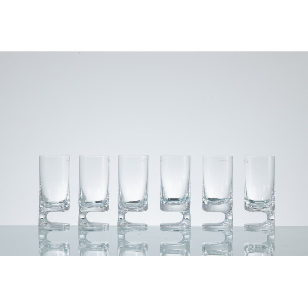 JOE COLOMBO, Sei bicchieri modello “Smoke”: JOE COLOMBO Produzione Arnolfo di Cambio, Italia 1970 ca. Sei bicchieri modello “Smoke” in cristallo. Marchio di produzione. cm Alt. 16,5. Bibliografia: Colombo: Joe Colombo 1930-1971, Gia