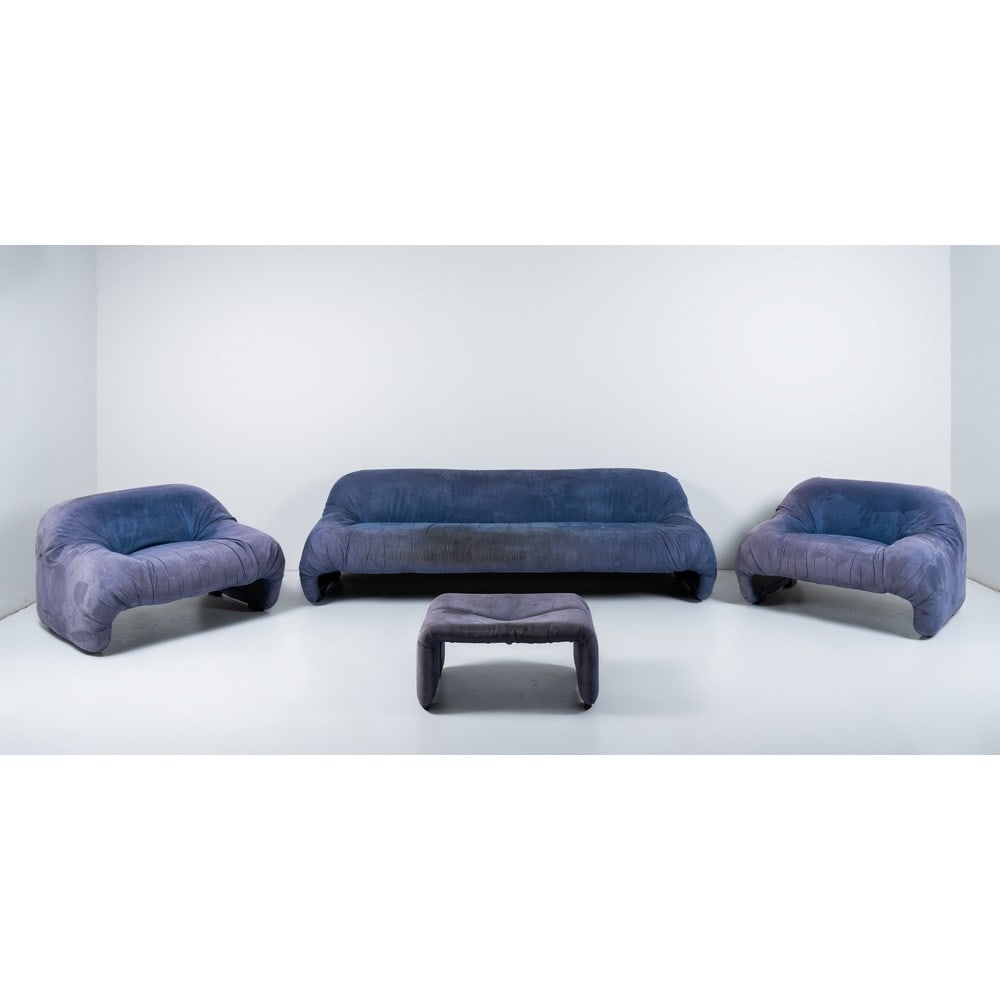 AFRA E TOBIA SCARPA, Divano, 2 poltrone e pouff “Bonanza" (1 of 1)