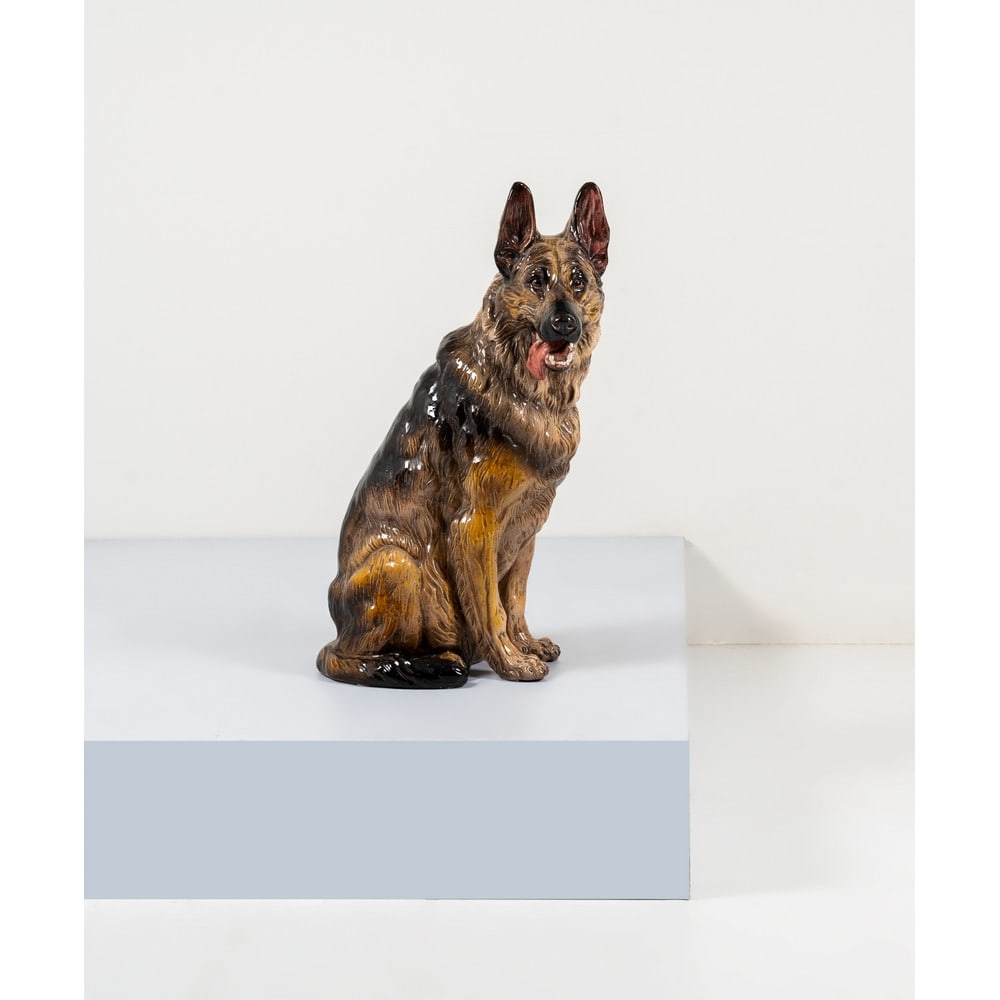 CERAMICHE BASSANO (Attr.), Figura di Pastore tedesco (1 of 1)