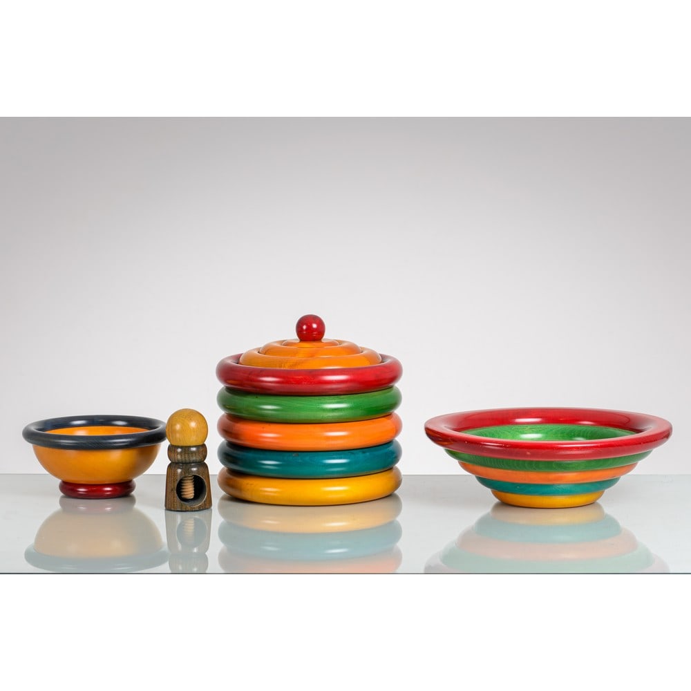 PIERO MANZONI, Quattro oggetti in legno colorato (1 of 1)