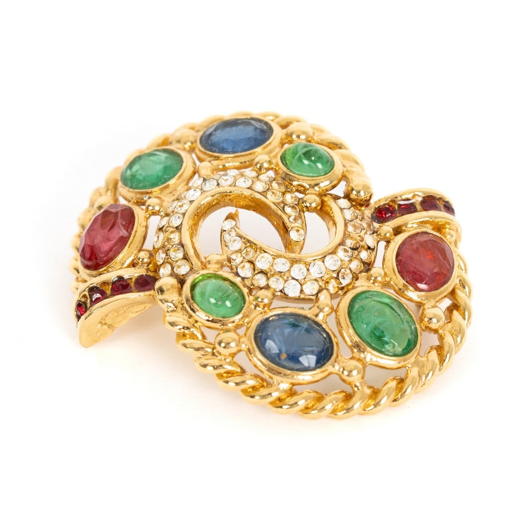 CASCIO BIJOUX, Spilla con montatura in metallo dorato (1 of 2)