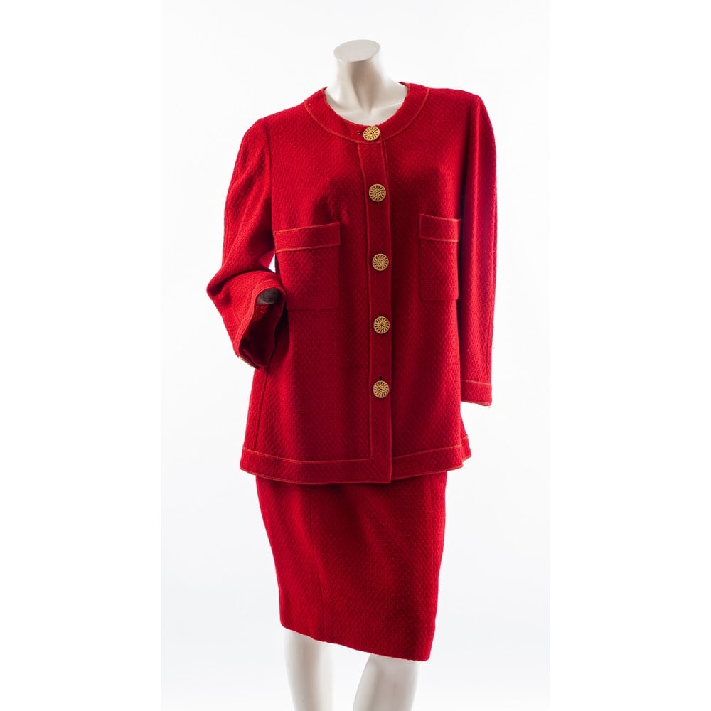 CHANEL, Tailleur Giacca in tessuto di pura lana rosso (1 of 3)