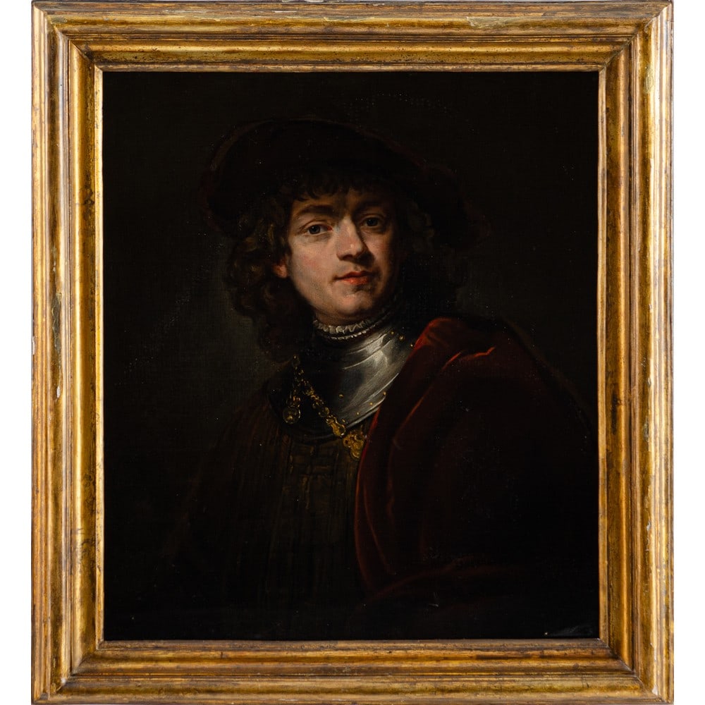 REMBRANDT HARMENSZOON VAN RIJN (Seguace di), Olio su tela (1 of 2)