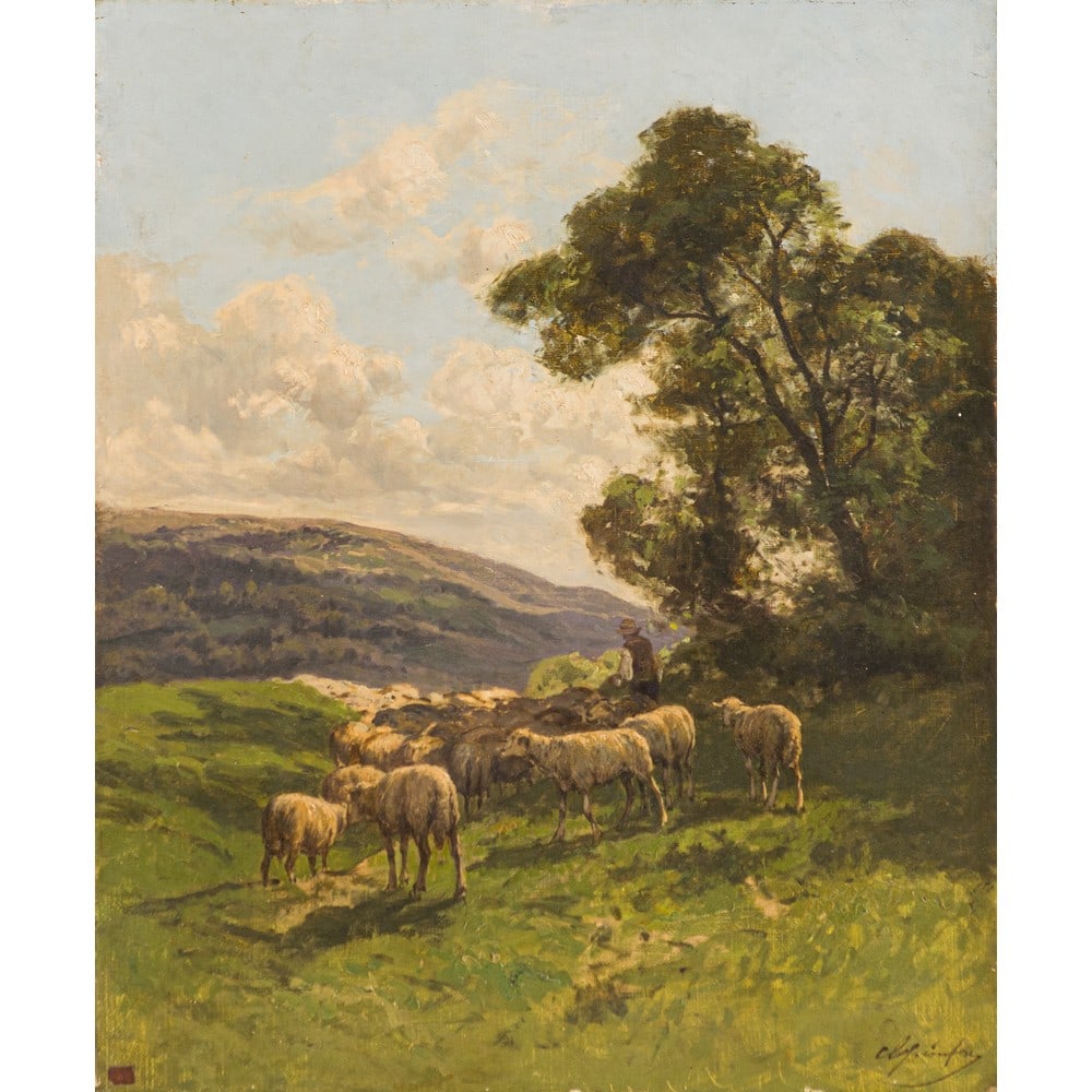 CLEMENT QUINTON (Scuola di Barbizon), Olio su tela (1 of 2)