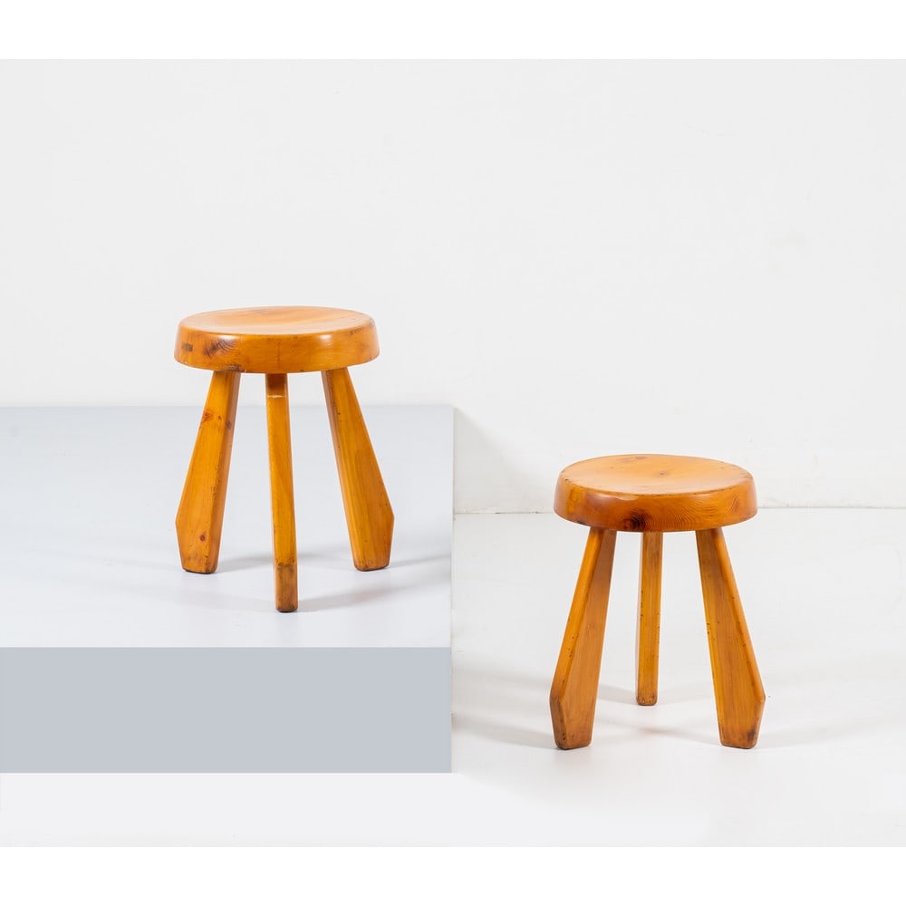 CHARLOTTE PERRIAND, Coppia di sgabelli modello “Sandoz” (1 of 1)