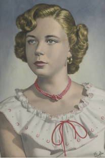 DE MEO ACQUARELLO "mezzobusto". Datato 1951 Misure:: DE MEO ACQUARELLO "mezzobusto". Datato 1951 Misure: cm 48 x 64