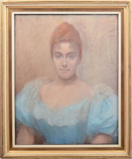 OLIO su tela "mezzobusto femminile". Francia primi: OLIO su tela "mezzobusto femminile". Francia primi '900 Misure: cm 50 x 61