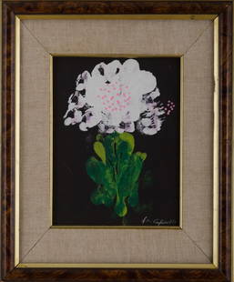 FRANCESCA DI CARPINELLO (1931) OLIO su cartoncino: FRANCESCA DI CARPINELLO (1931) OLIO su cartoncino raffigurante "natura morta". Misure: cm 15 x 21