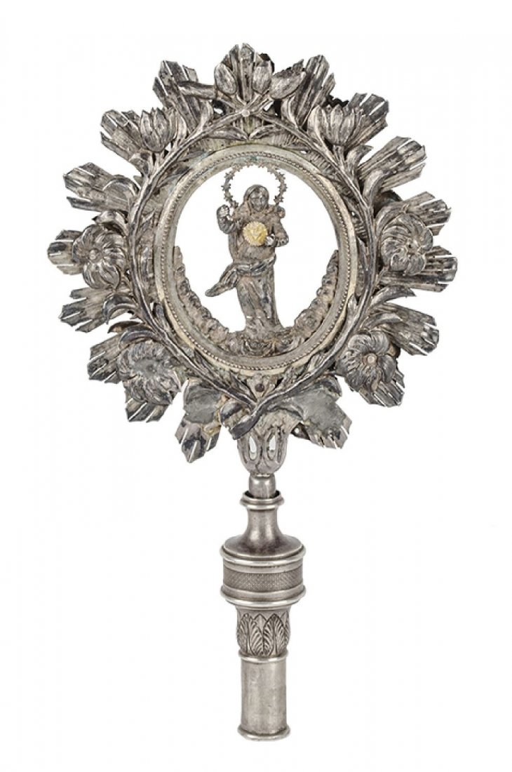 ELEMENTO di bastone da processione in argento lavorato. (1 of 1)