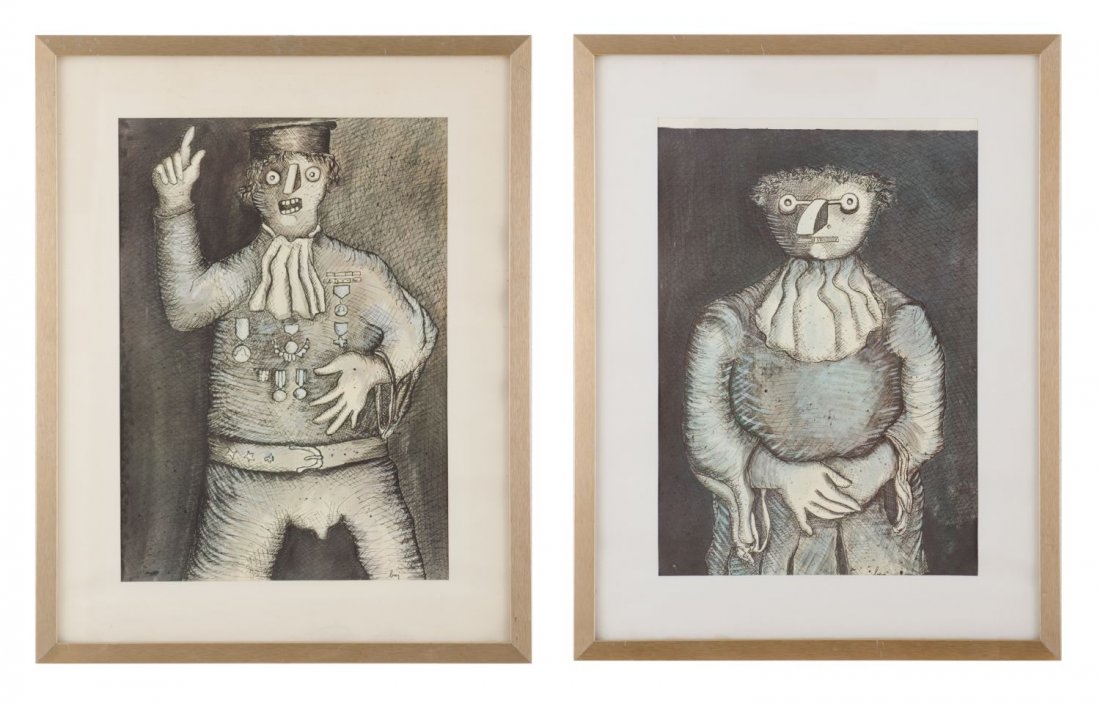 ENRICO BAJ (Milano 1924 - Vergiate 2003) COPPIA STAMPE (1 of 1)