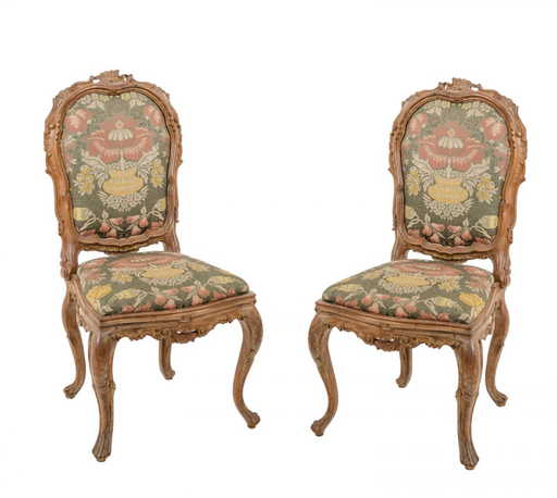 COPPIA SEDIE stile barocco in legno laccato (seduta h COPPIA SEDIE stile barocco in legno laccato (seduta h