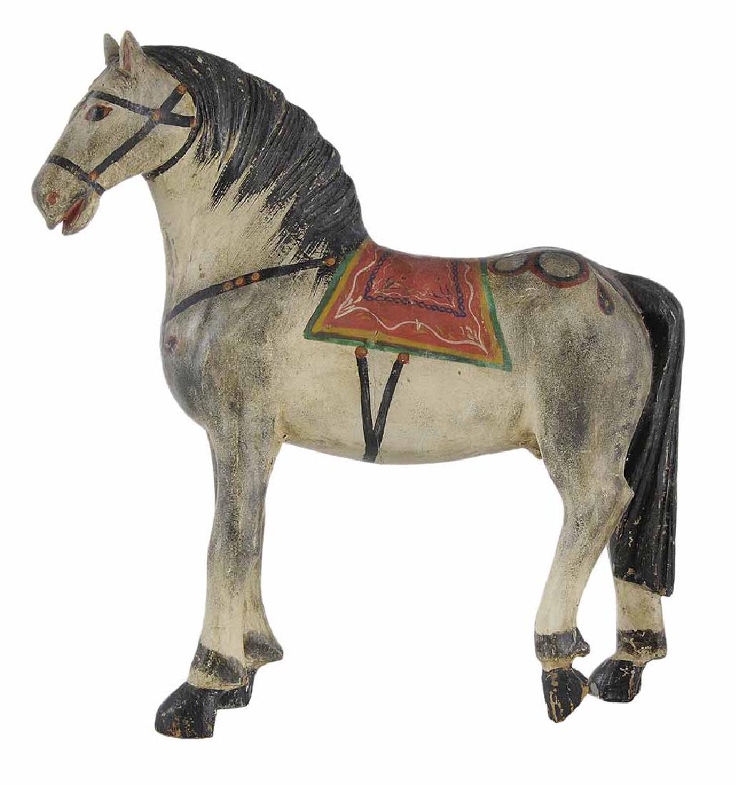 Finely Carved and Painted Wooden Horse (1 of 5)
