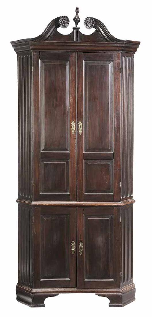 George III Mahogany Corner Cupboard (1 of 1)