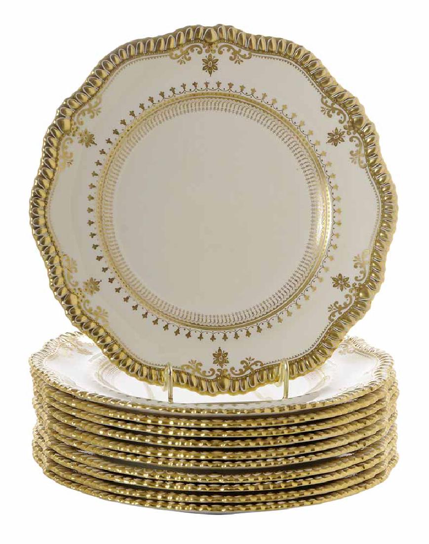 Eleven Spode Gilded Porcelian Service (1 of 3)