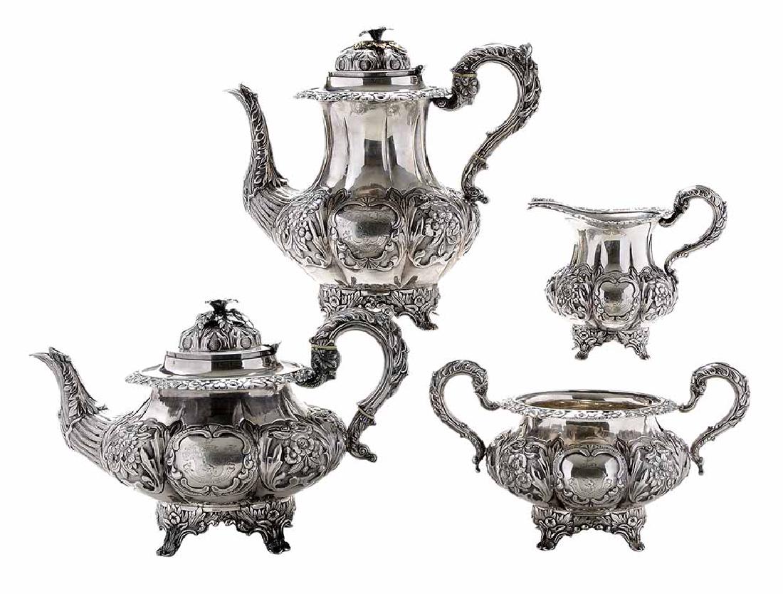 Irish Silver Four Piece Tea Service (1 of 7)