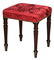 Sheraton Mahogany Damask Upholstered Footstool
