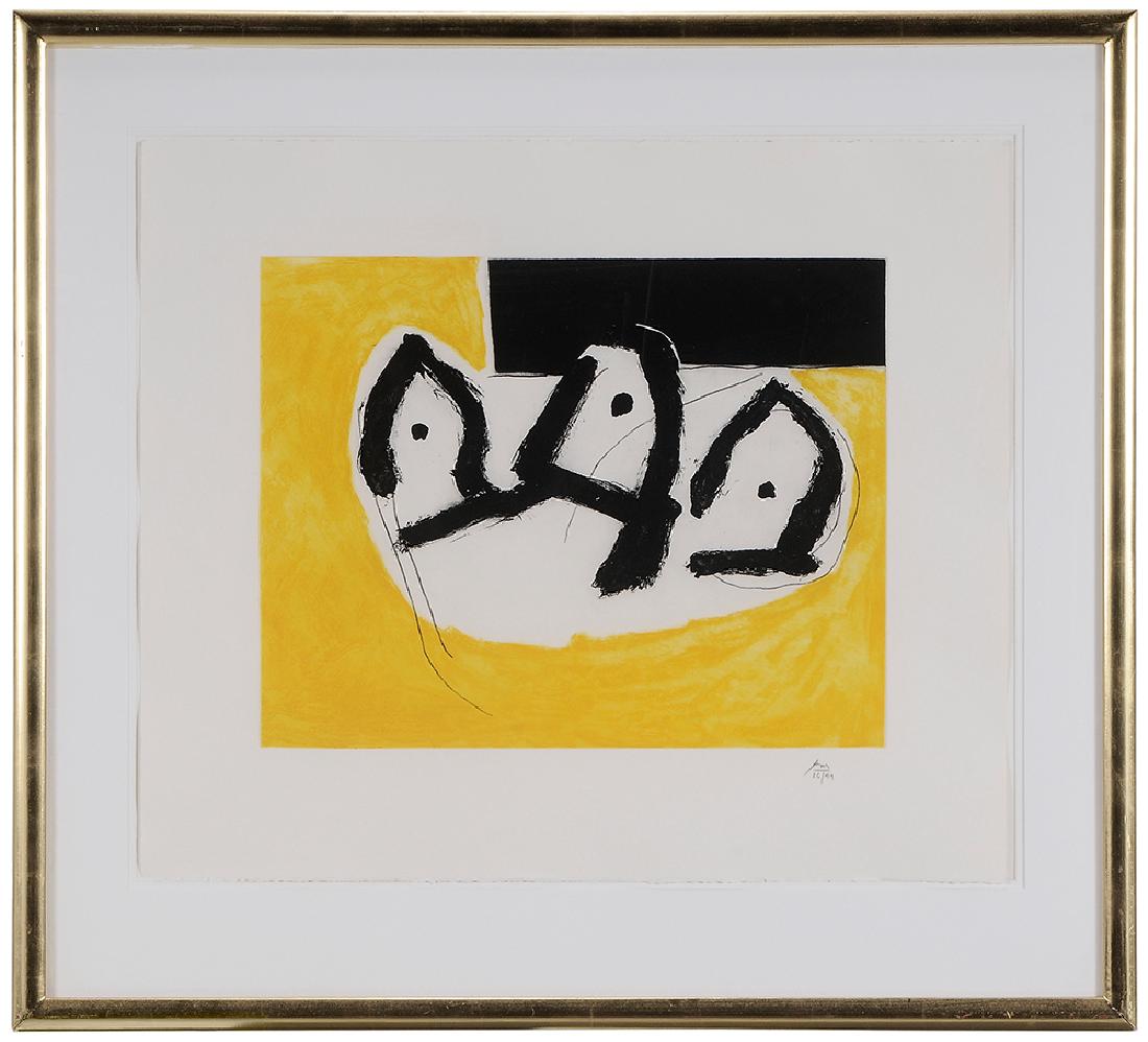 Robert Motherwell: (New York/Connecticut/Massachusetts, 1915-1991) Sirens I, 1988, edition 36/49, signed lower right "RM" and numbered and with artist's blindstamp, etching and aquatint on paper, 14-3/4 x 18-13/4 in. (p