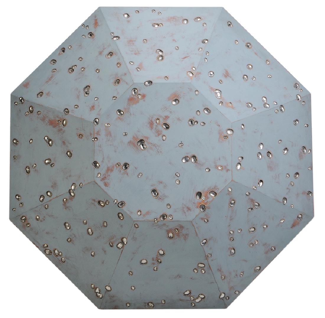 John Torreano: (New York/Michigan, born 1941) Light Blue Gray Diamond with Crystals, 1984, not apparently signed, painted plywood with glass "jewels", 78 x 18 x 16 in.. Provenance: Susanne Hillberry Gallery, Birming