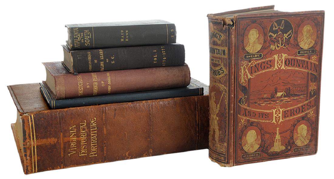 Thirteen Books on Southern History: including [A Memorial Volume of Virginia Historical Portraiture 1585-1830], Edited by Alexander Wilbourne Weddell, Richmond: The William Byrd Press, 1930, full brown leather, t.e.g., [front hinge star