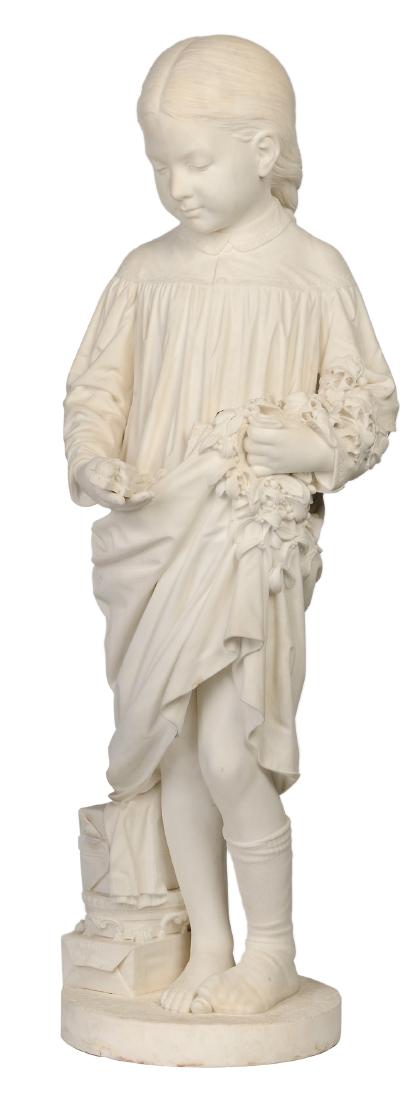 Thomas Ball: (Massachusetts/New Jersey/Italy,1819-1911) Christmas Morning, 1873, signed on package "T. Ball S.C./1873" and two inscriptions on package "A Merrie Christmas" , "From Mama/with a /Merry Christmas", ma