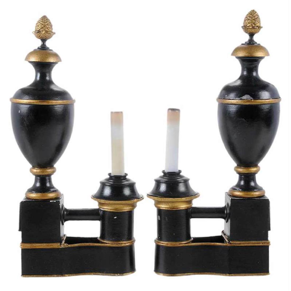 Pair Argand Tole Lamps (1 of 6)