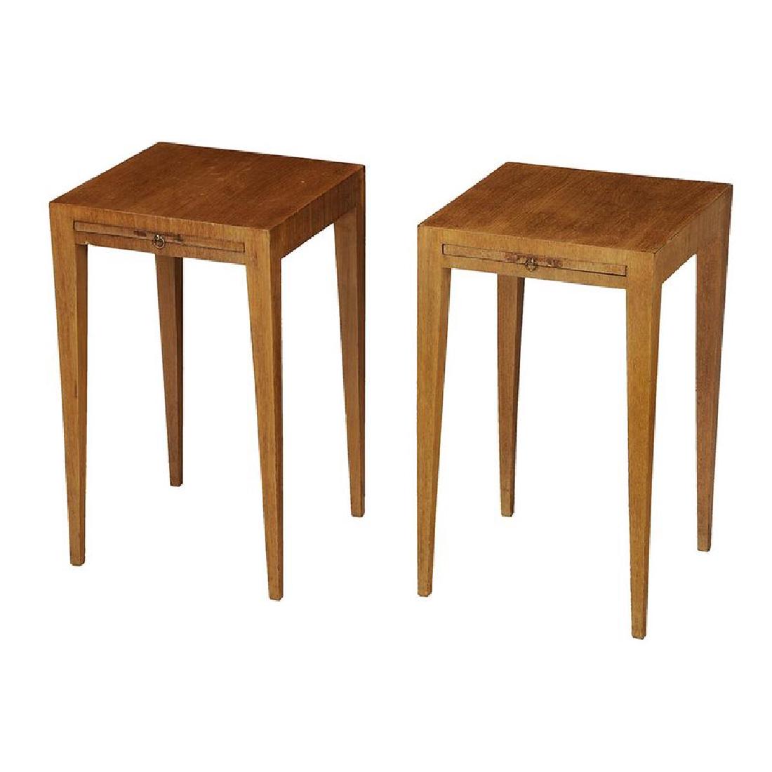 Pair Art Deco Figured Side Tables (1 of 3)