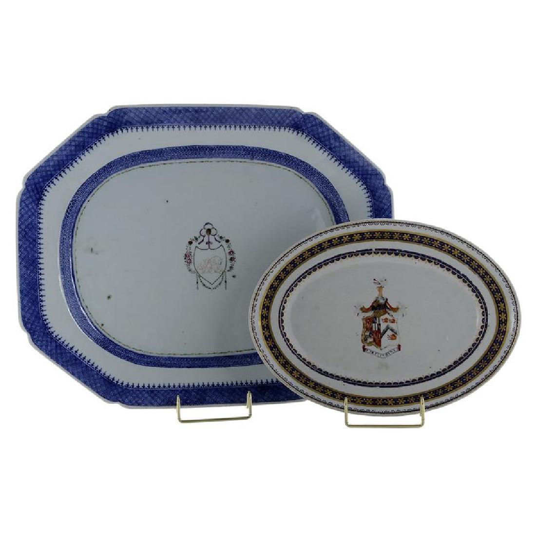 Two Chinese Export Porcelain Armorial Platters (1 of 5)