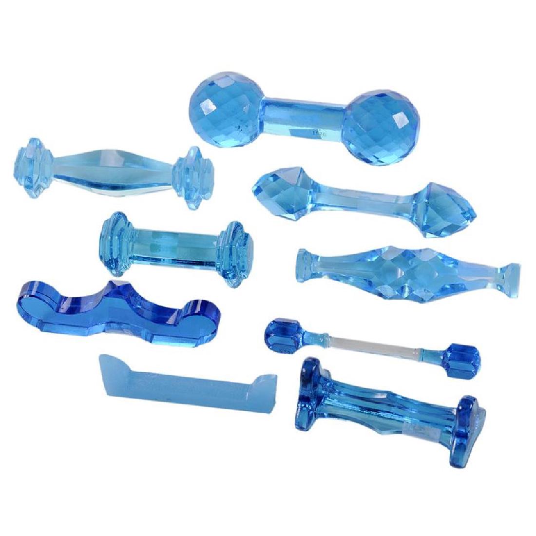 19 Cut Glass Blue Knife Rests (1 of 2)