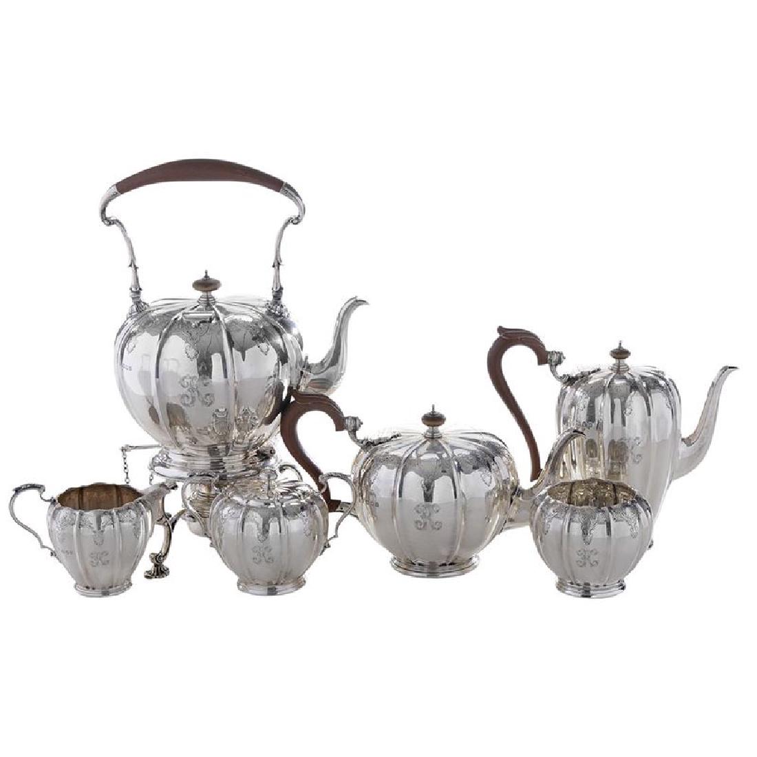 Six Piece English Silver Tea Service (1 of 4)