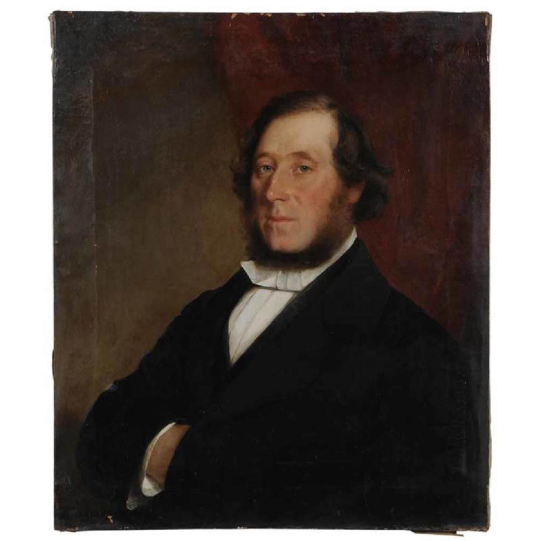 Chester Harding: (Massachusetts, 1792-1866) Portrait of a Blue-eyed Gentleman, signed lower left "C. Harding Paintr.", oil on canvas, 30 x 25-1/8 in.; unframe