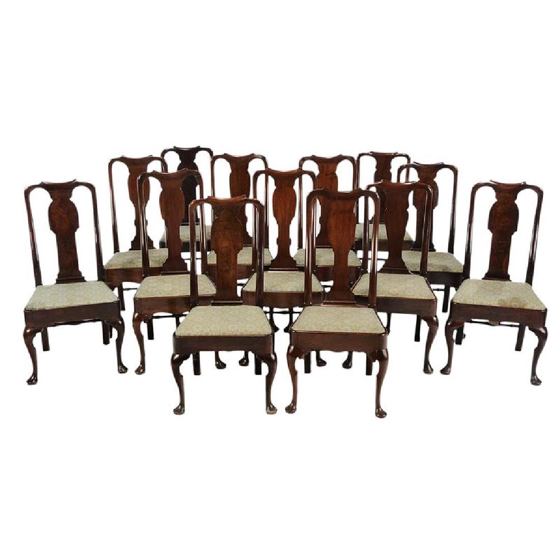 Assembled Set 13 Queen Anne Dining Chairs (1 of 12)