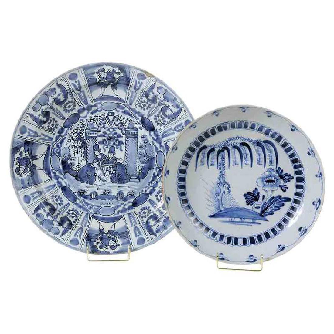 Pair Delft Underglaze Blue Deep Dishes (1 of 9)