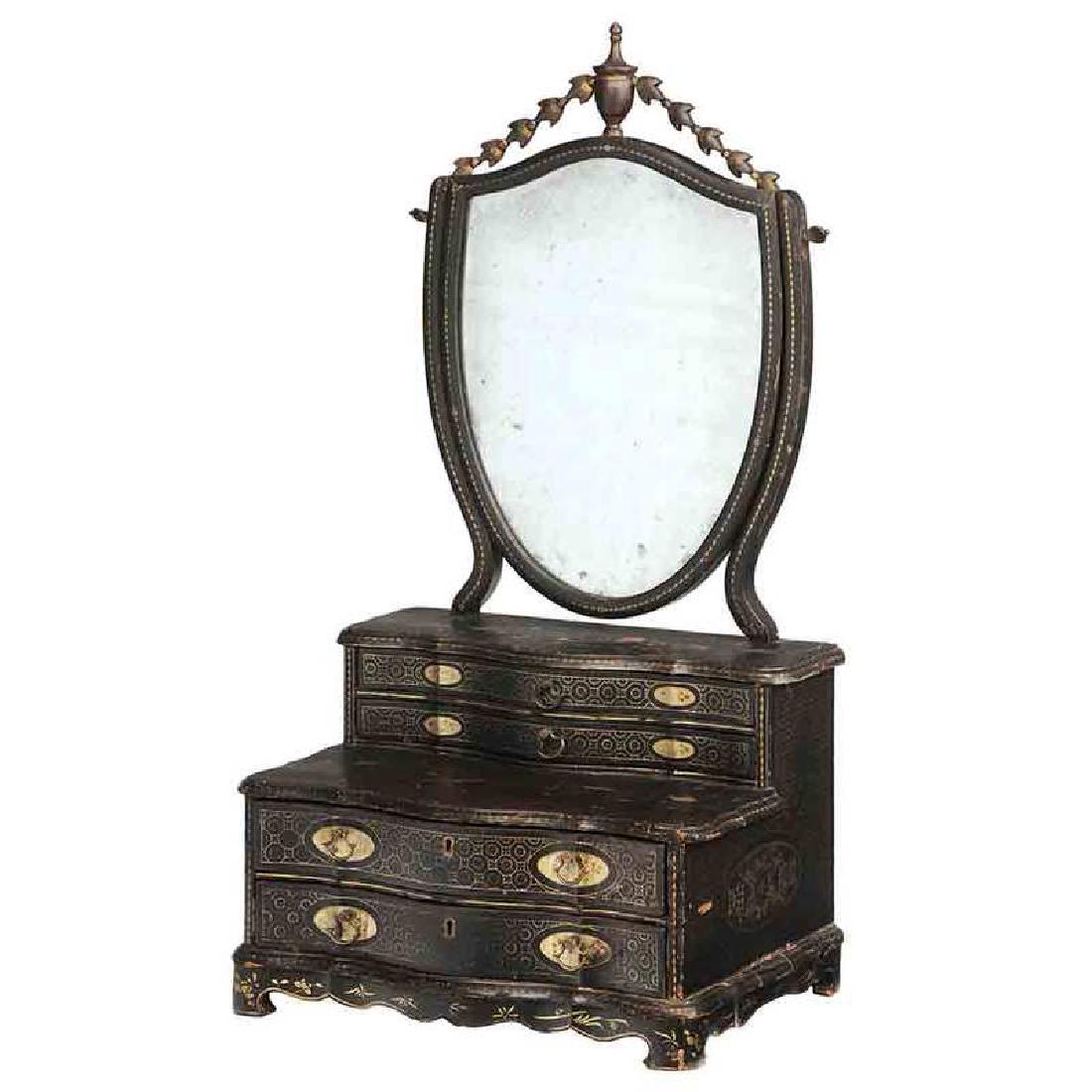 Chinese Export Lacquer Dressing Mirror (1 of 7)