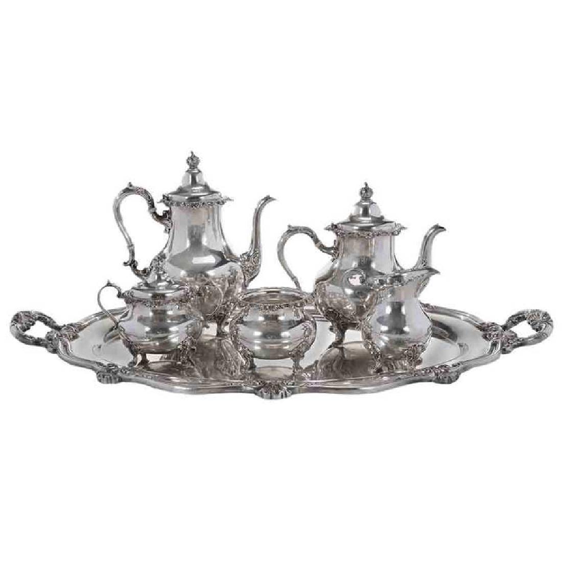 Five Piece Strasbourg Sterling Tea Service (1 of 5)