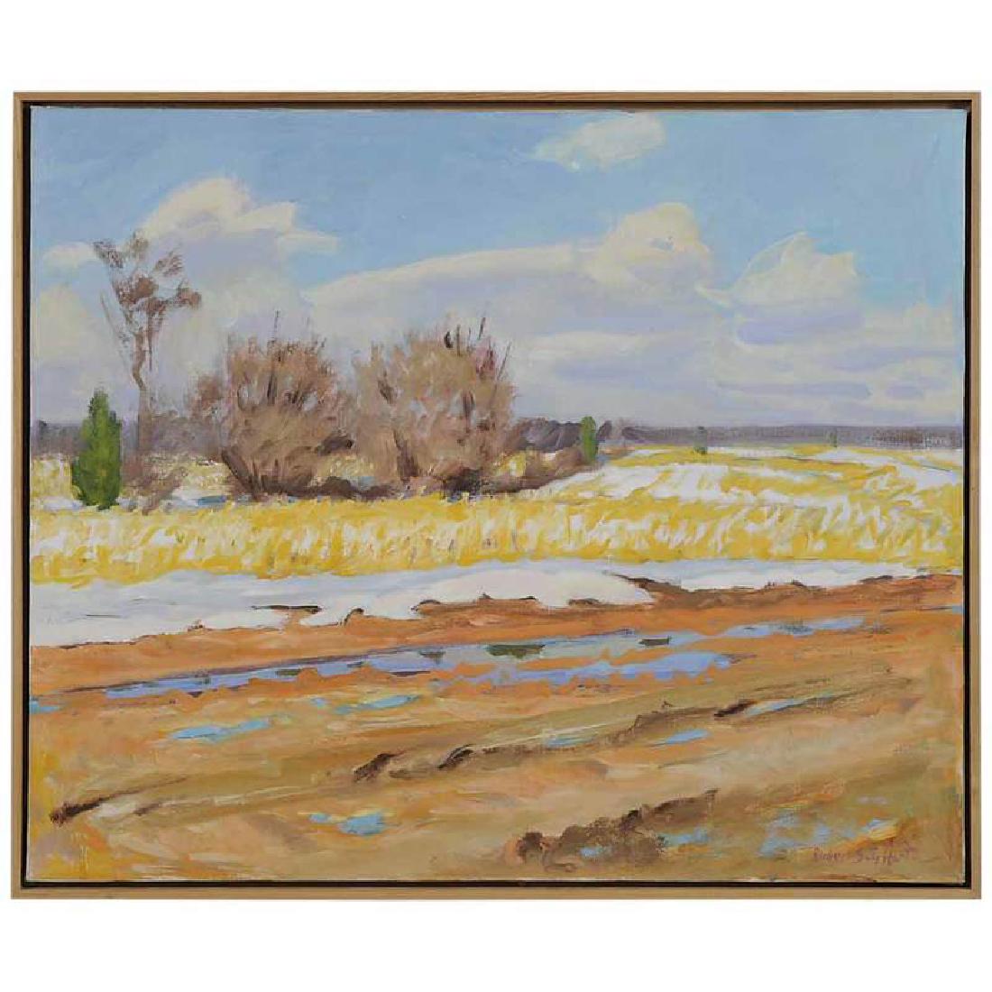 Robert Seyffert: (New York, born 1952) Snowy Landscape, signed lower right "Robert Seyffert", oil on canvas, 24-1/2 x 29-1/2 in.; wood frame, 26-1/4 x 21 in.