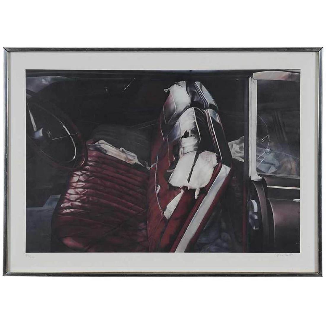 John Salt: (British, born 1937) Car Interior, edition 58/200, signed lower right "John Salt", lithograph on paper, 19-3/4 x 28-3/8 in. (sheet); modern frame, 21-1/2 x 30 in.